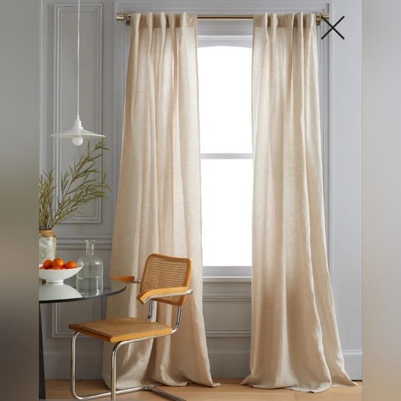 NWT! Quince Linen Flax Light Filtering Curtains, 48" x 96"- 2 Panels. (F18) - Picture 1 of 8